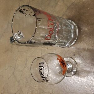 Vintage Dollhouse glass Beer mug, 1 cognac glasses (2)